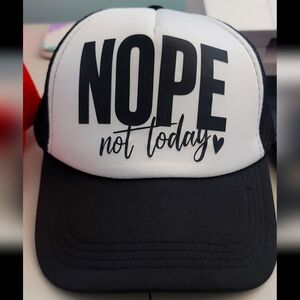 Bold 'NOPE not today' Black and White Trucker Hat
